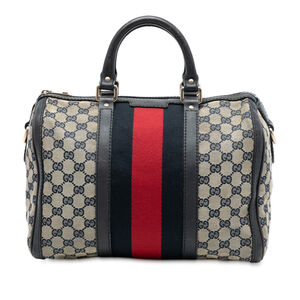 Pre-Loved Gucci Medium GG Canvas Web Joy Boston Bag